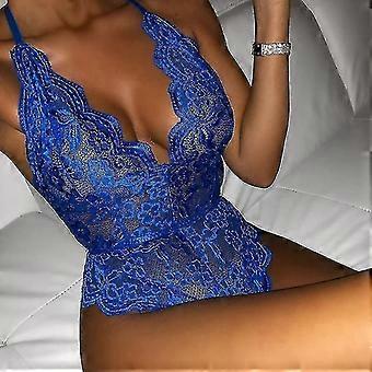 Transparente Casual Erótico Body Lencería Mujer Tops Sin Mangas Monos Transparentes Mono Pornhub-9 S 98 azul