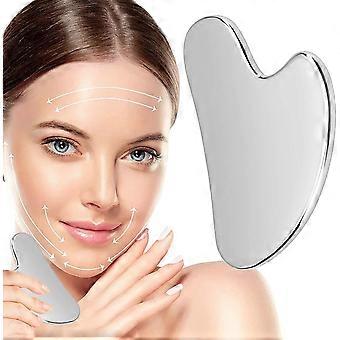 Dww-Gua Sha ansigtsmassager, Gua Sha massageværktøj, 304 rustfrit stål Gua Sha skraber, anti-aging ansigtsmassagerulle til hudopstramning og øjenmassage