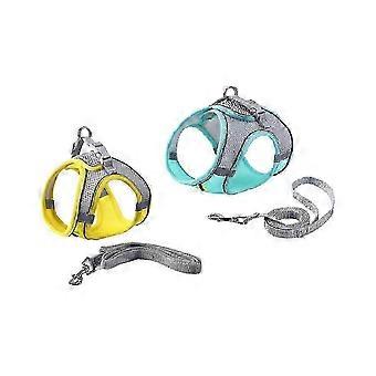 Padded Adjustable Puppy Harness with Leash for Small Dogs Bulldogs Pugs Breathable Outdoor Walking Vest Set LS