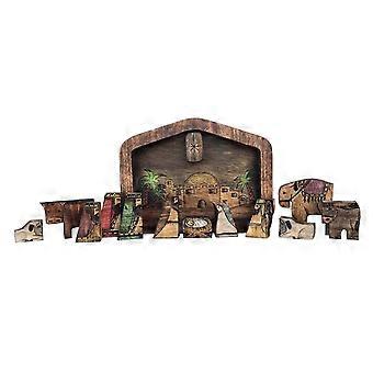 Wooden Jesus Puzzle Statue with Wood Burned Design,Nativity Set, Jigsaw Puzzle Game, Birthday Gift