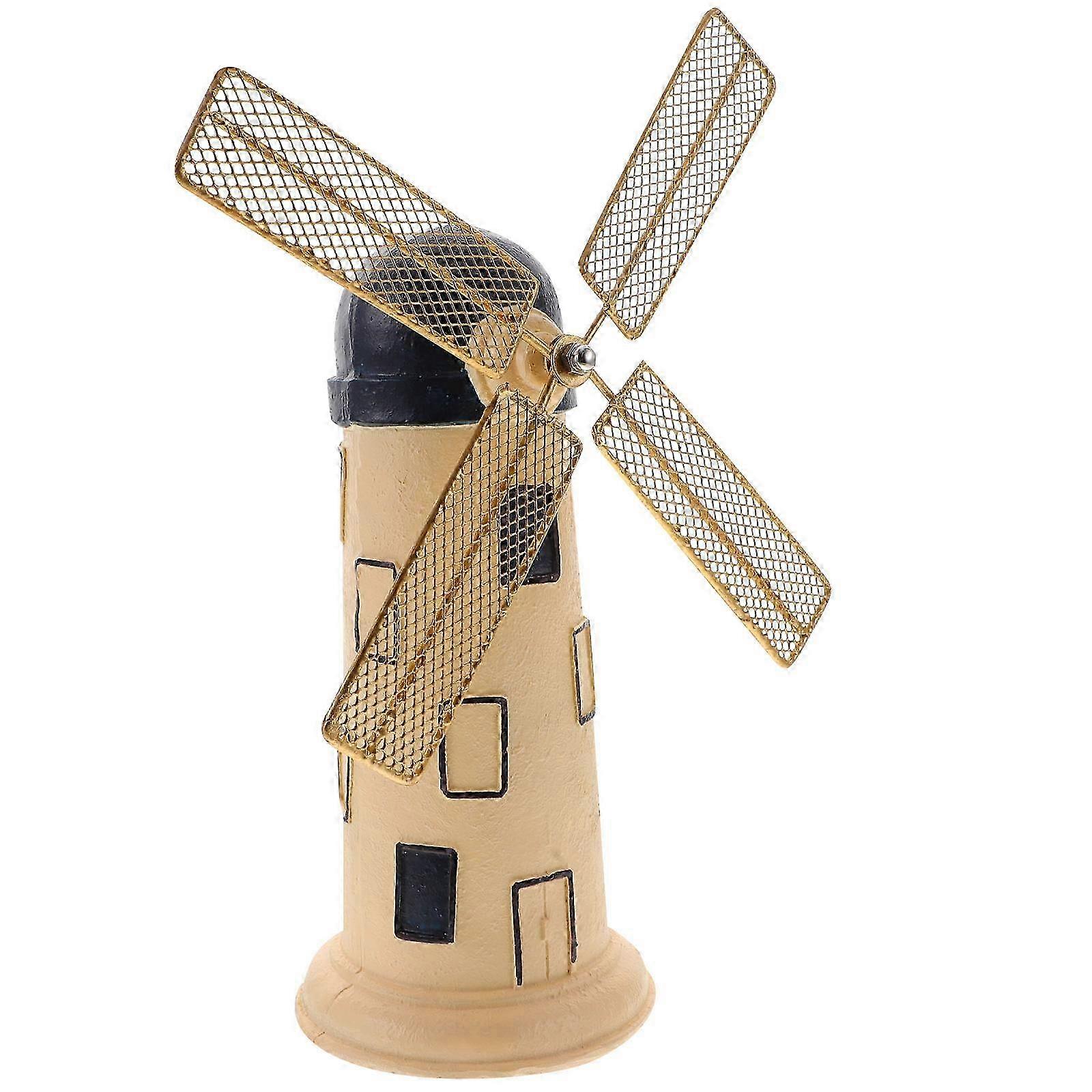 Windmill Ornament Rustic Desktop Ornament compatible with Decor Mini Windmill Adorn