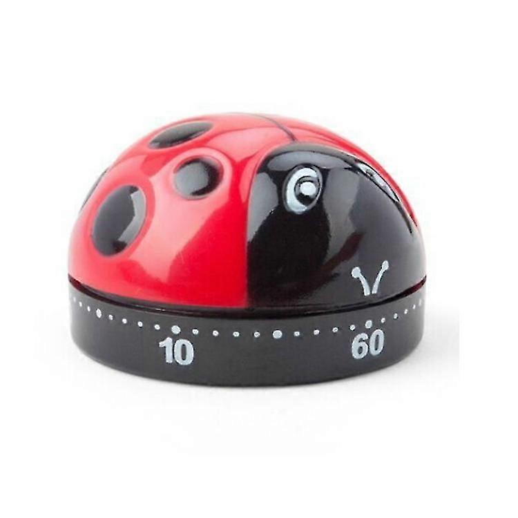 2pcs Mechanical Wind-up Kitchen Timer, Loud Ring, No Battery Required, Red, 61x38mm