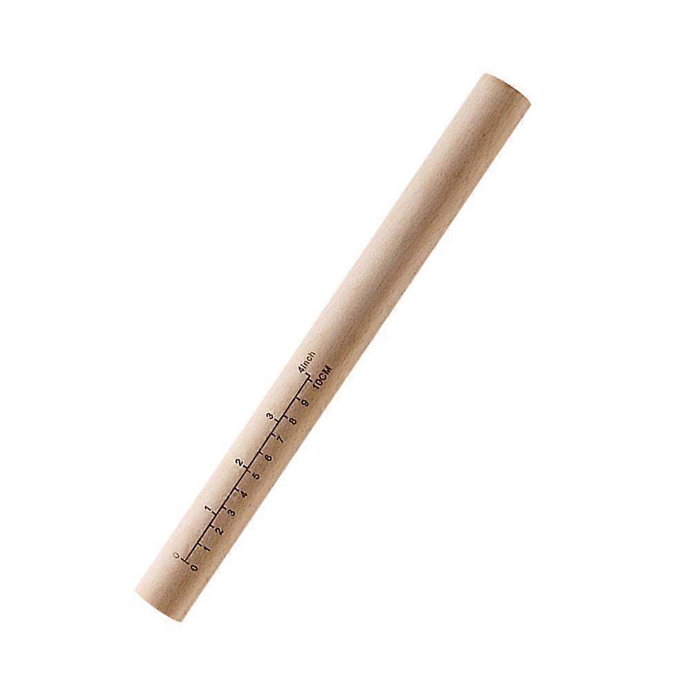 Beech Rolling Pin with Scale Dumpling Wrapper Roller Non-stick Dough Rolling Stick Kitchen Tool