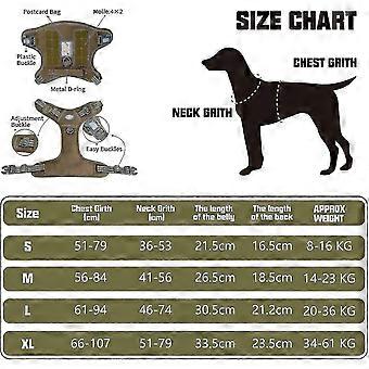 Auroth Tactical Anti Pull Dog Arnés ajustable transpirable Chaleco para mascotas Arnés para perro mediano grande Arnés reflectante para perros Materiales militares Tamaño L De