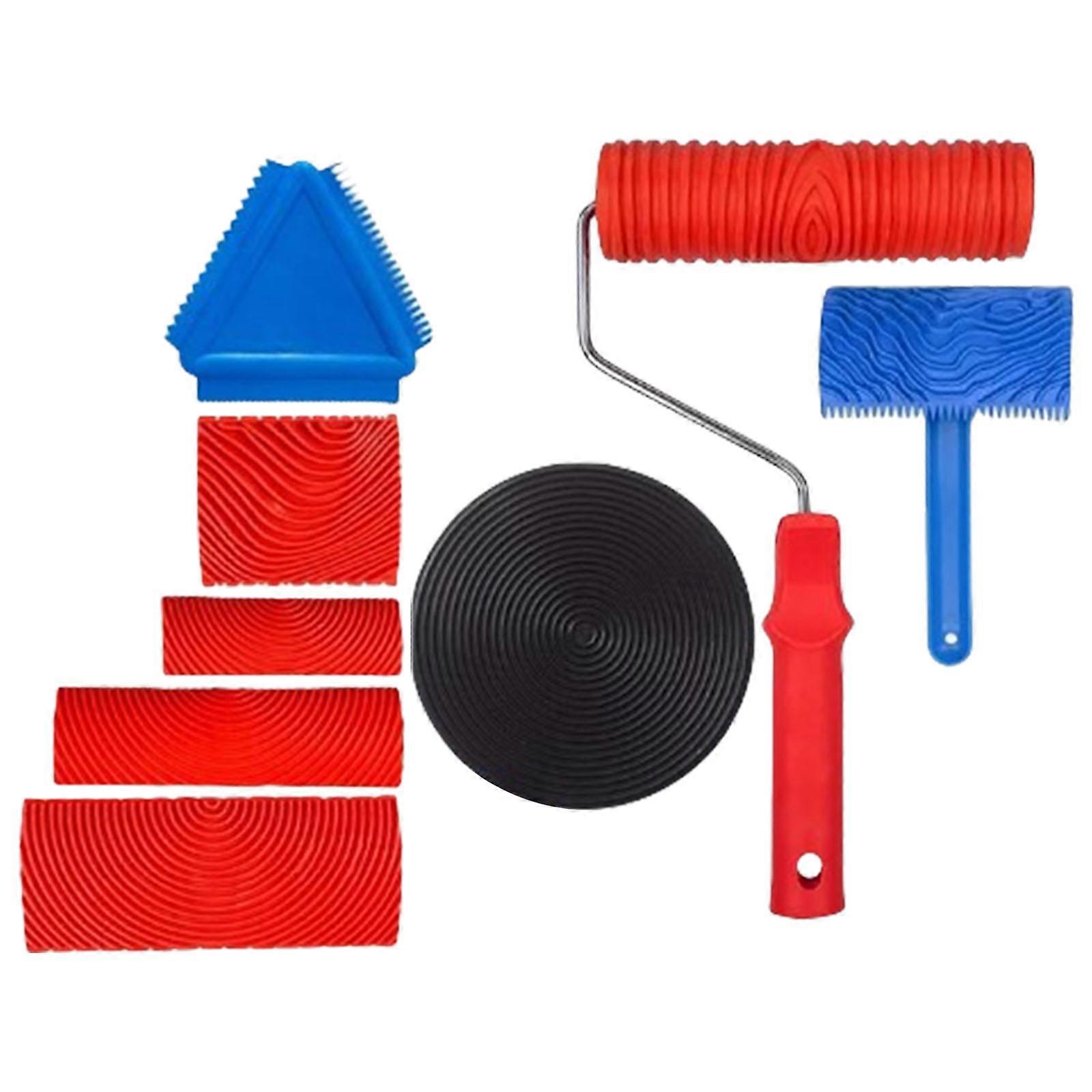 Practical Efficient Painting Tool Set With Sturdy Plastic Rollers and Frame Convenient for Wall and Ceiling Surfaces Multicolor