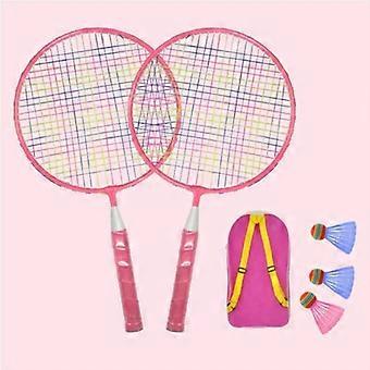 Børnebadmintonketcher 2 stk. med 3 bolde startbadmintonsæt til børn udendørs sportslegetøj indendørs spil