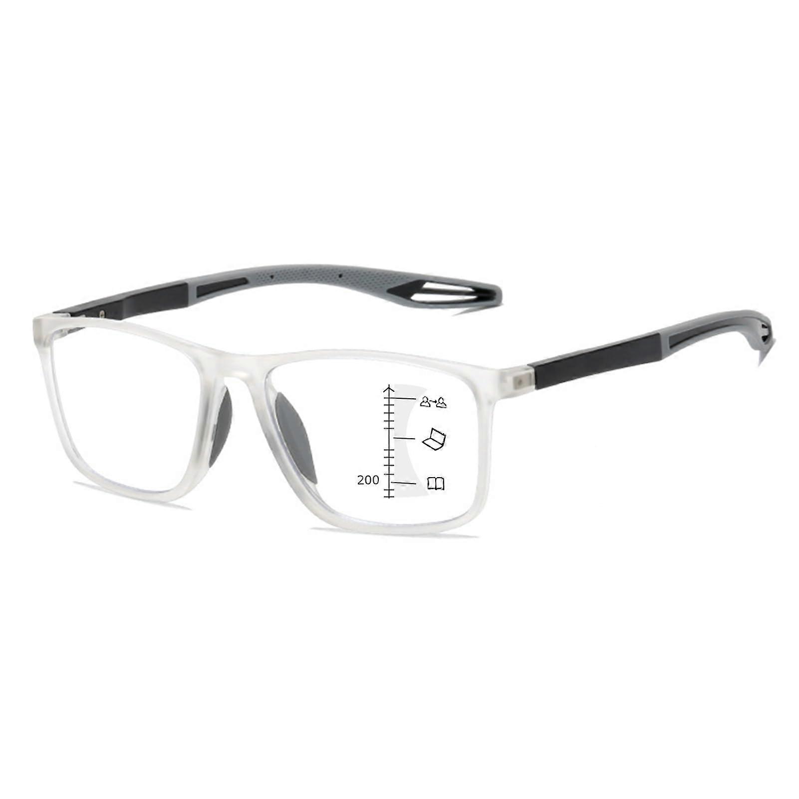 Progressive Reading Glasses 1.50x Blue Light Blocking Multifocus Readers with TR90 Frame and Spring Hinge