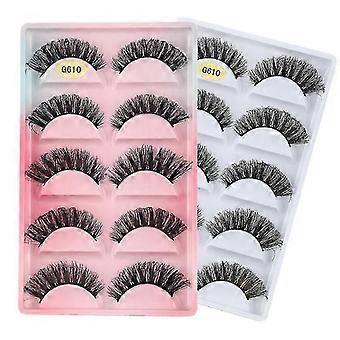 5 Pairs Of False Eyelashes - 3d Faux Mink -false Eyelashes