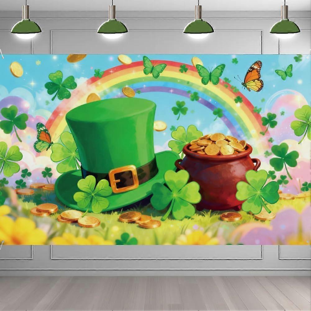 Polyester Interior Banners Party Decorations Rectangle Clover 1800x1100mm