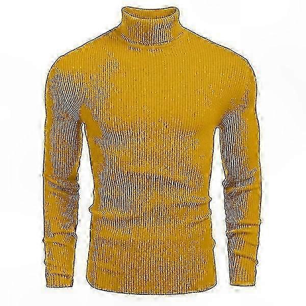 26-27s Men's Yellow Knit Turtle Neck Pullover