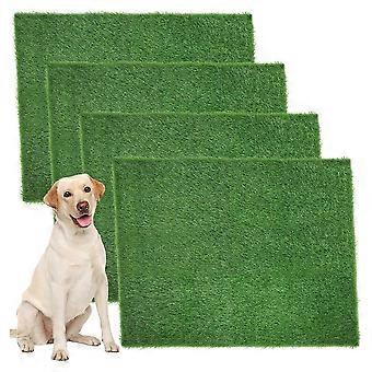 4 Pcs Dog Grass Pads for Dogs 18" X 23" Artificial Washable Heavy Absorbency Turf for Potty Training