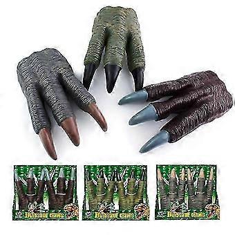 1 Pair Simulation Tyrannosaurus Rex Dinosaur Claw Hand Puppet Gloves, Soft Rubber Dinosaur Claw Model Toy
