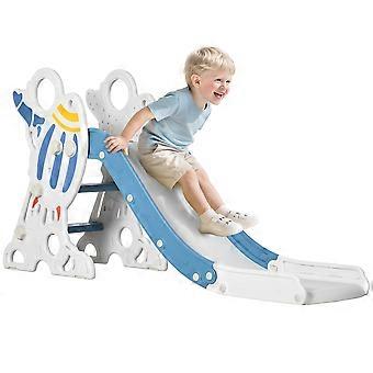 Slide for children 1.5 to 3 years, rocket design, sticker set, blue, 157 x 46.5 x 80 cm
