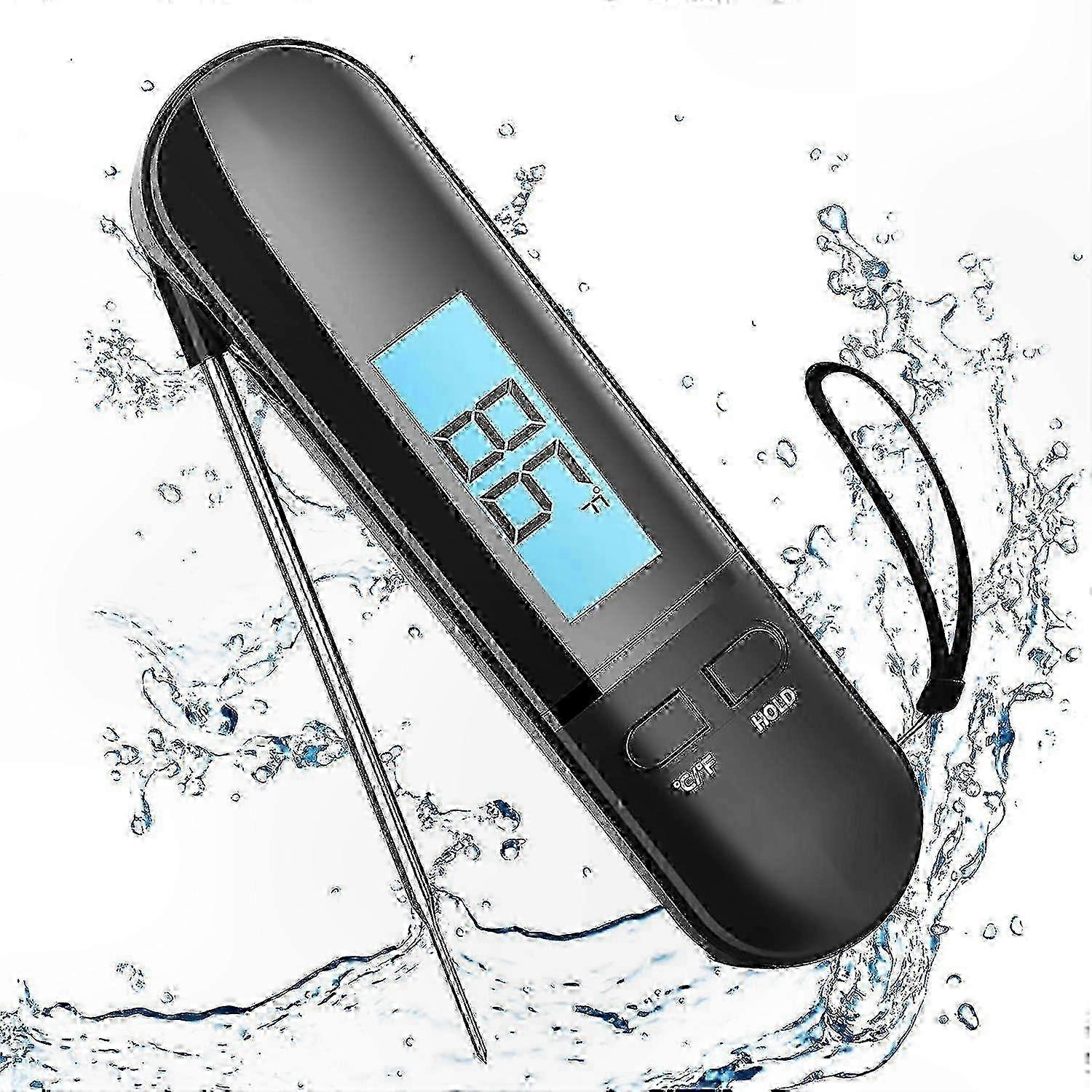 Instant-Read Digital Thermometer with Rotatable Backlit LCD compatible with Meat Cooking