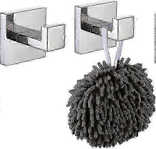 2-pack square wall hooks compatible with bathrobes, coats, bathroom, kitchen [MI]