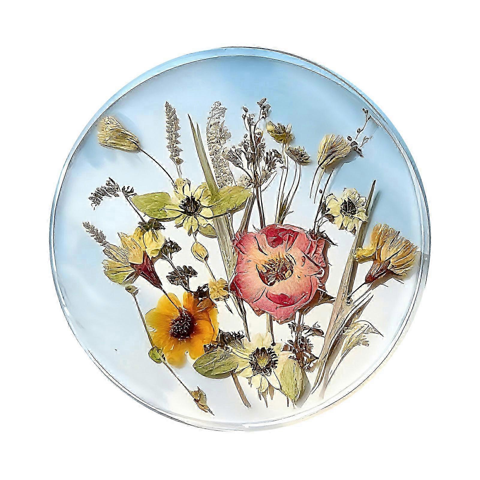Acrylic Pressed Flower Coaster Elegant