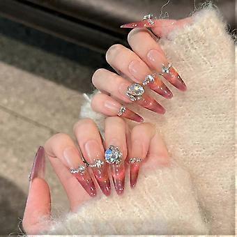 Französische Strass-Klebe-Ohrringe mit Farbverlauf in Rosa