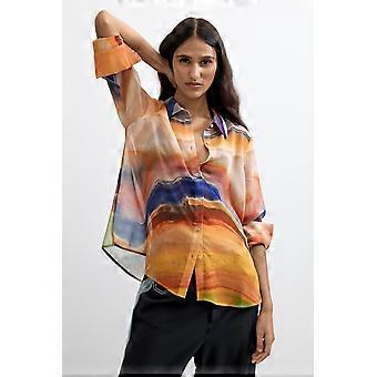 Desigual Camsterdam Autumn Swirl Print Long Sleeve Shirt 26WWBW06