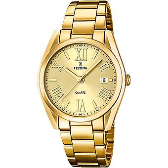 Festina boyfriend reloj para Mujer Analógico de Cuarzo con brazalete de Acero inoxidable bañado en oro F16792/2