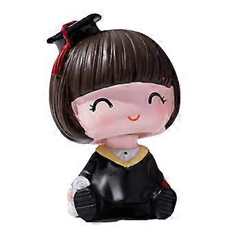Resin Graduation Cake Decor Car Swing Ornament 1Pcs for Desktop Decoration