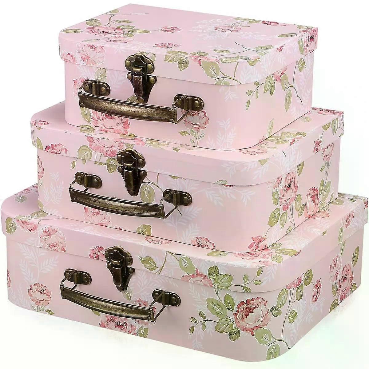 Decorative Paperboard Suitcase Set 3 pack