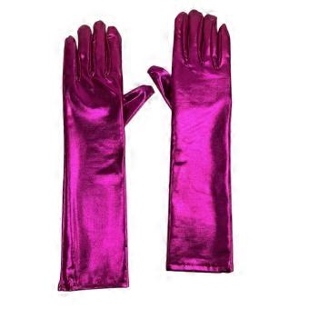 Long Patent Leather Gloves for Women Halloween Cosplay Stage Performance