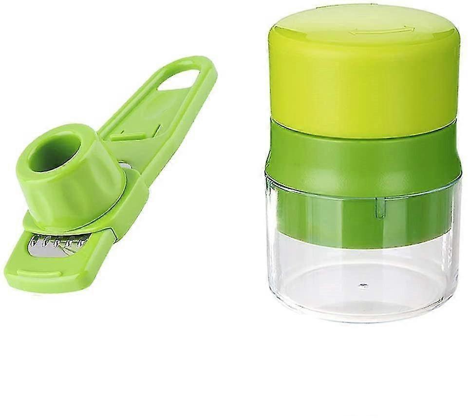 Garlic Crusher Press with Storage Container, Multi-Function Nut & Peanut Cracker Tool