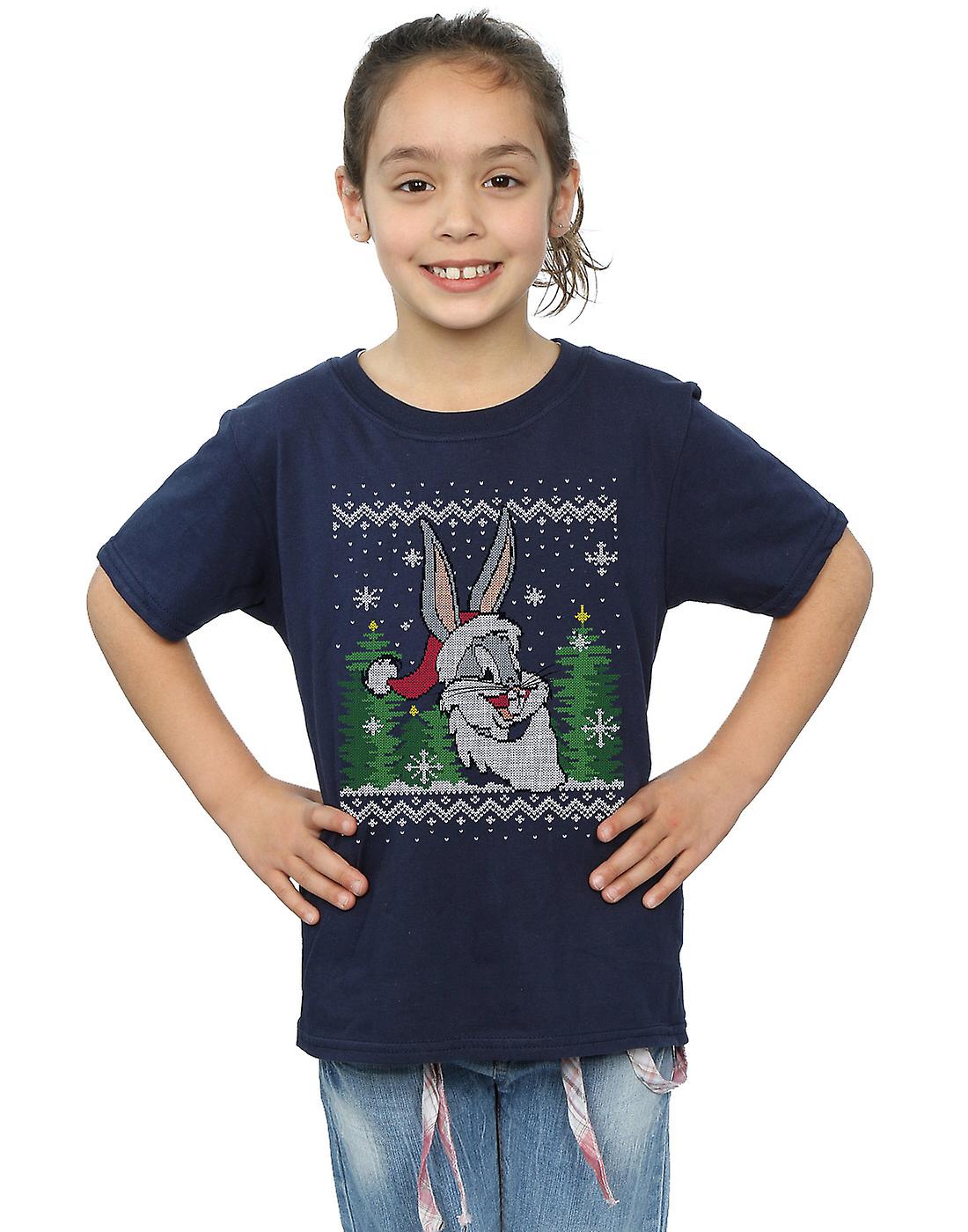 鲁尼调女孩虫兔子圣诞博览会岛 T恤