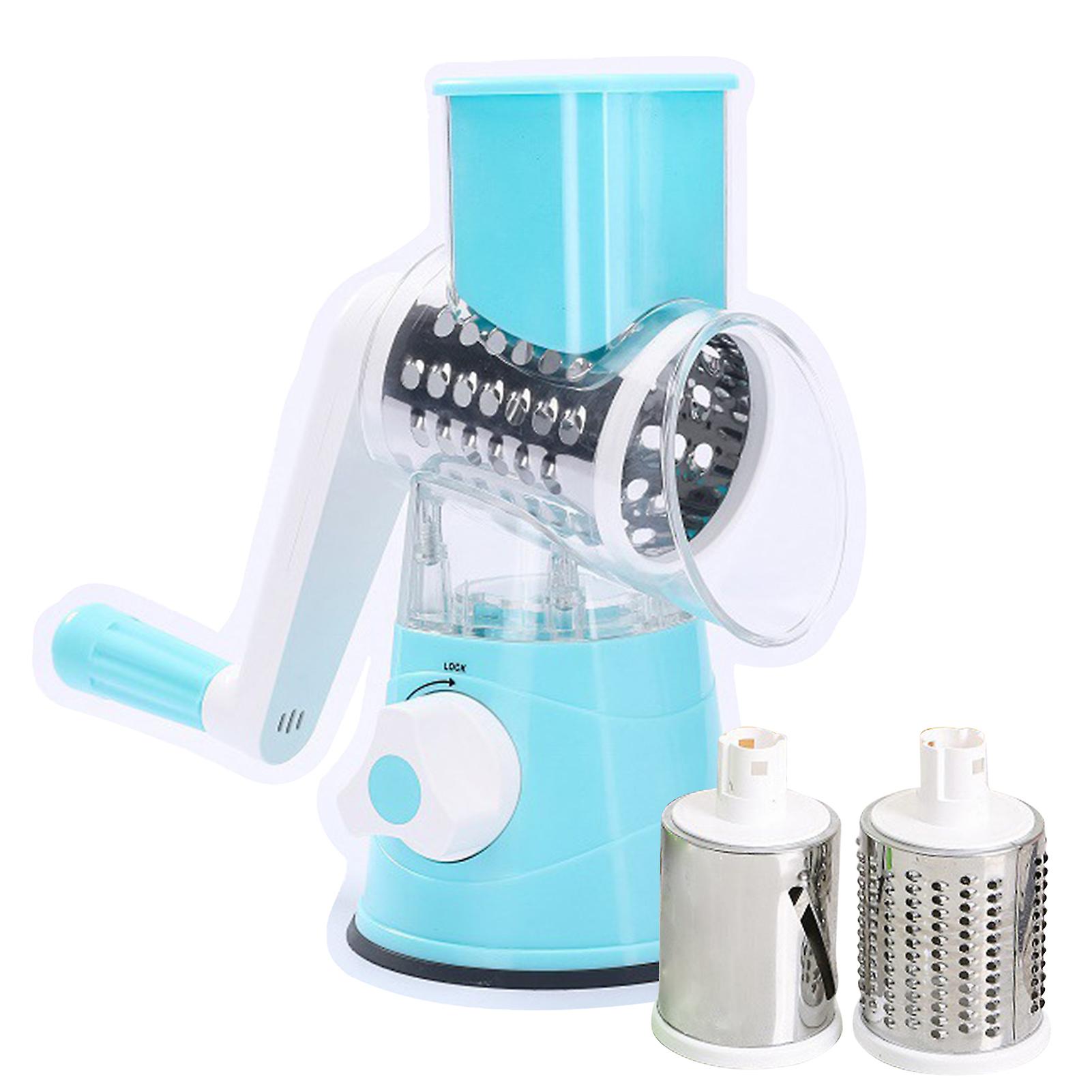 Manual Rotary Cheese Grater With Three Drum Blades