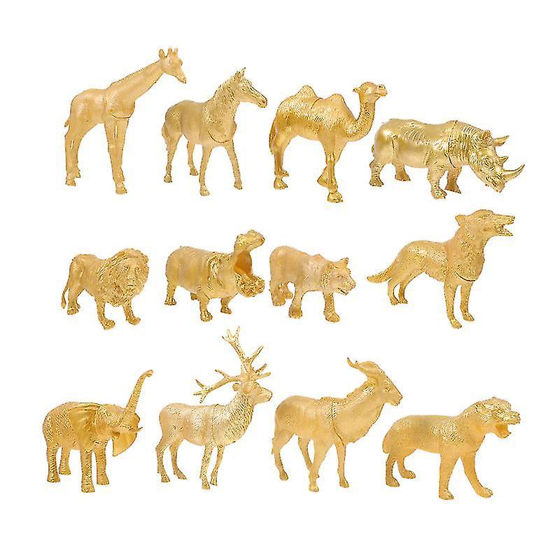 12X11x4.5cm Golden Science & Exploration Sets 1 Set Decorative Forest Animals Model Desktop Ornament