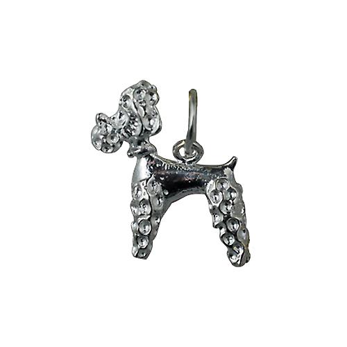 Silver 18x15mm Poodle Pendant or Charm