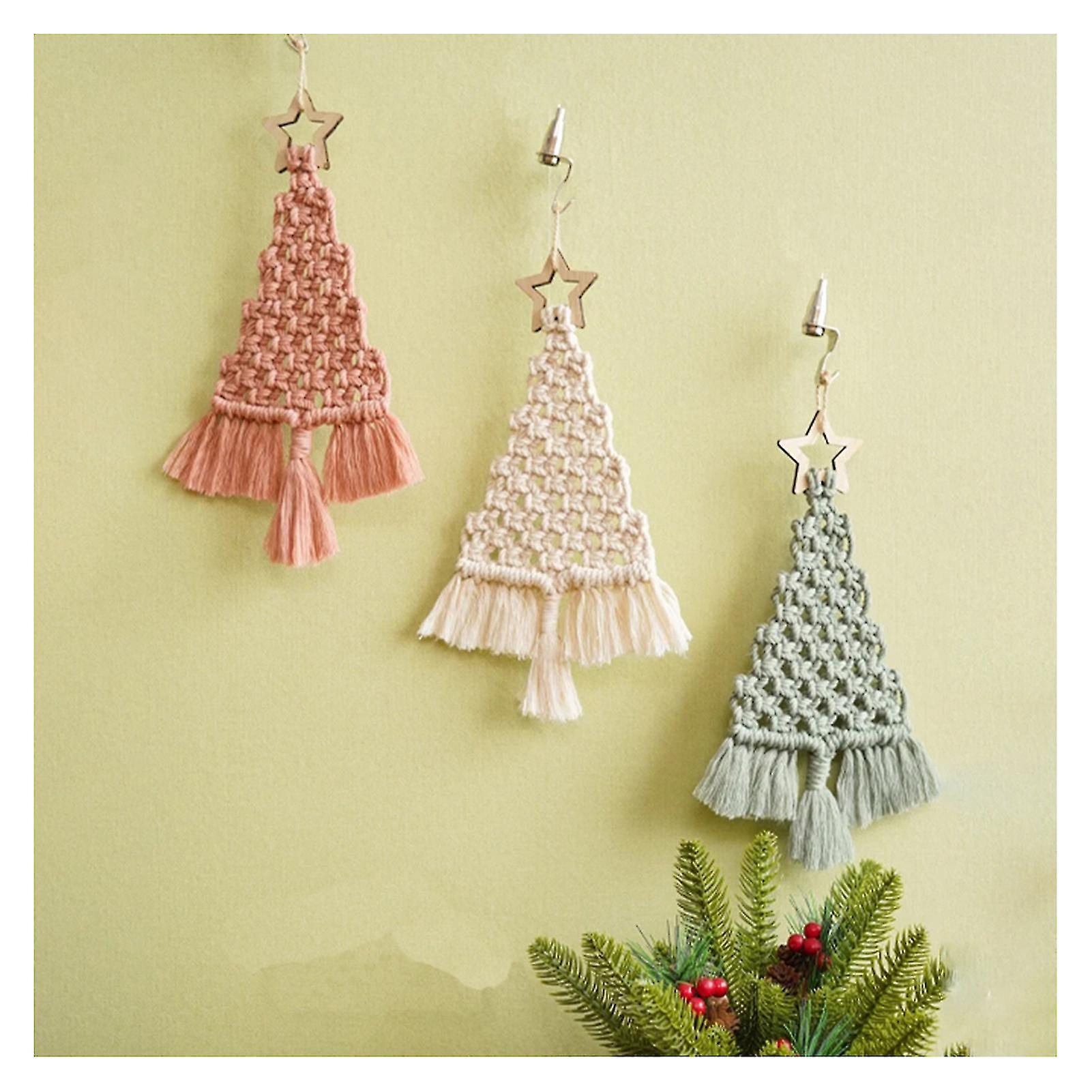 Christmas Tree Craft Diy Kit Christmas Tree Macrame Ornaments For Holiday Wall Hanging Decor