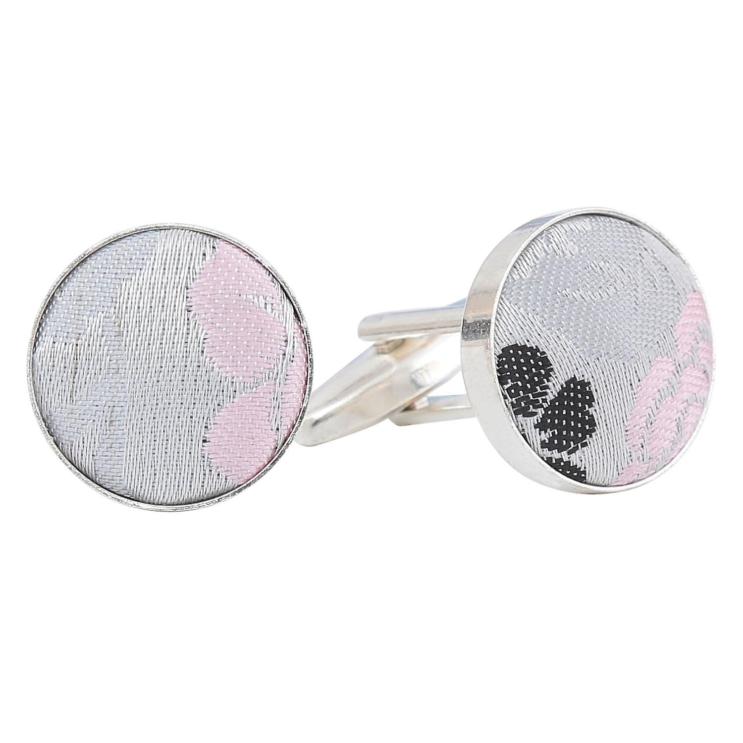 Silver and Pink Floral Rose Cufflinks