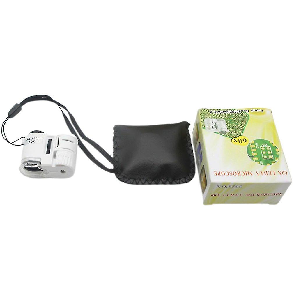 60x Handheld Magnifier Mini Pocket Microscope Loupe Currency Detector Jeweler Magnifier With Led Light Magnifying Glass