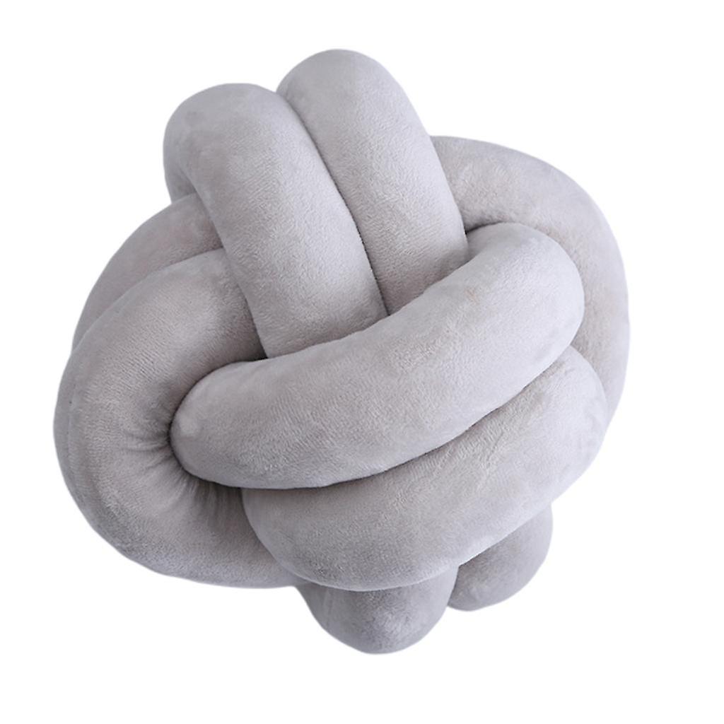 Soft Plush Knot Cushion Sofa Throw Pillow for Living Room Gray