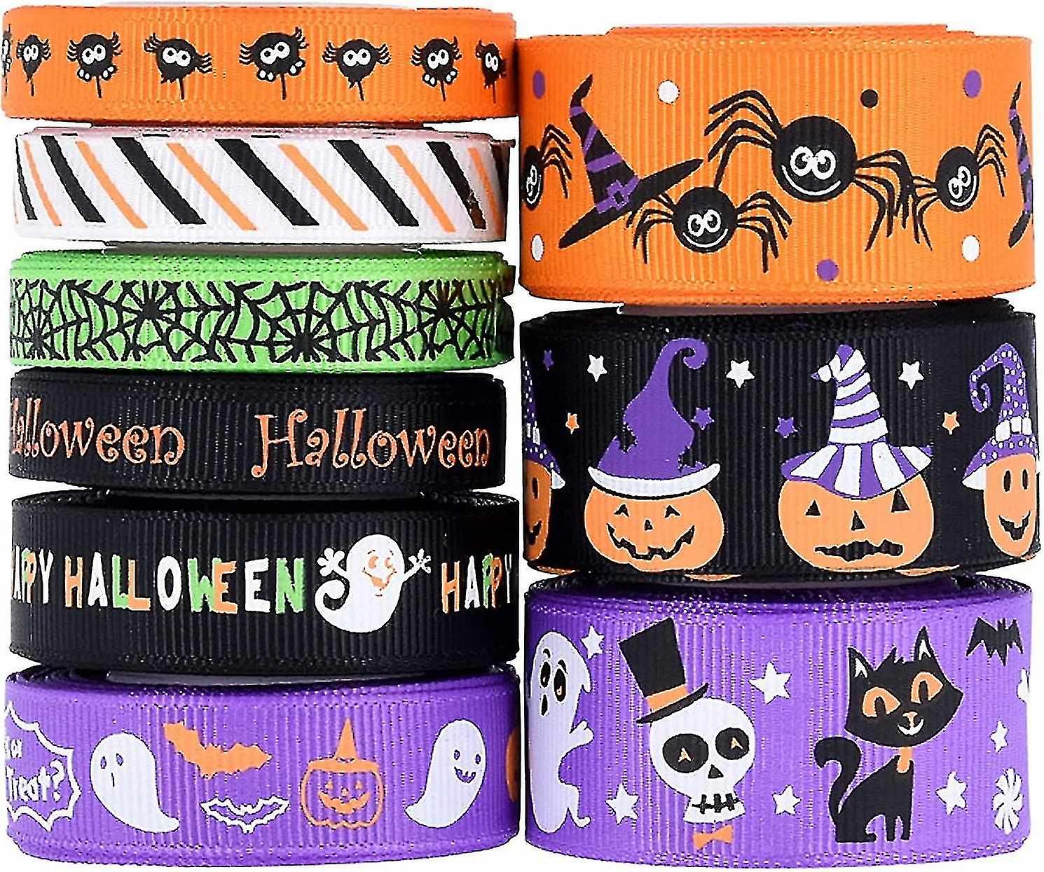 5 Yards Halloween Ribbon Halloween Gift Wrapping Ribbon Halloween Grosgrain Ribbon Polyester Wired R