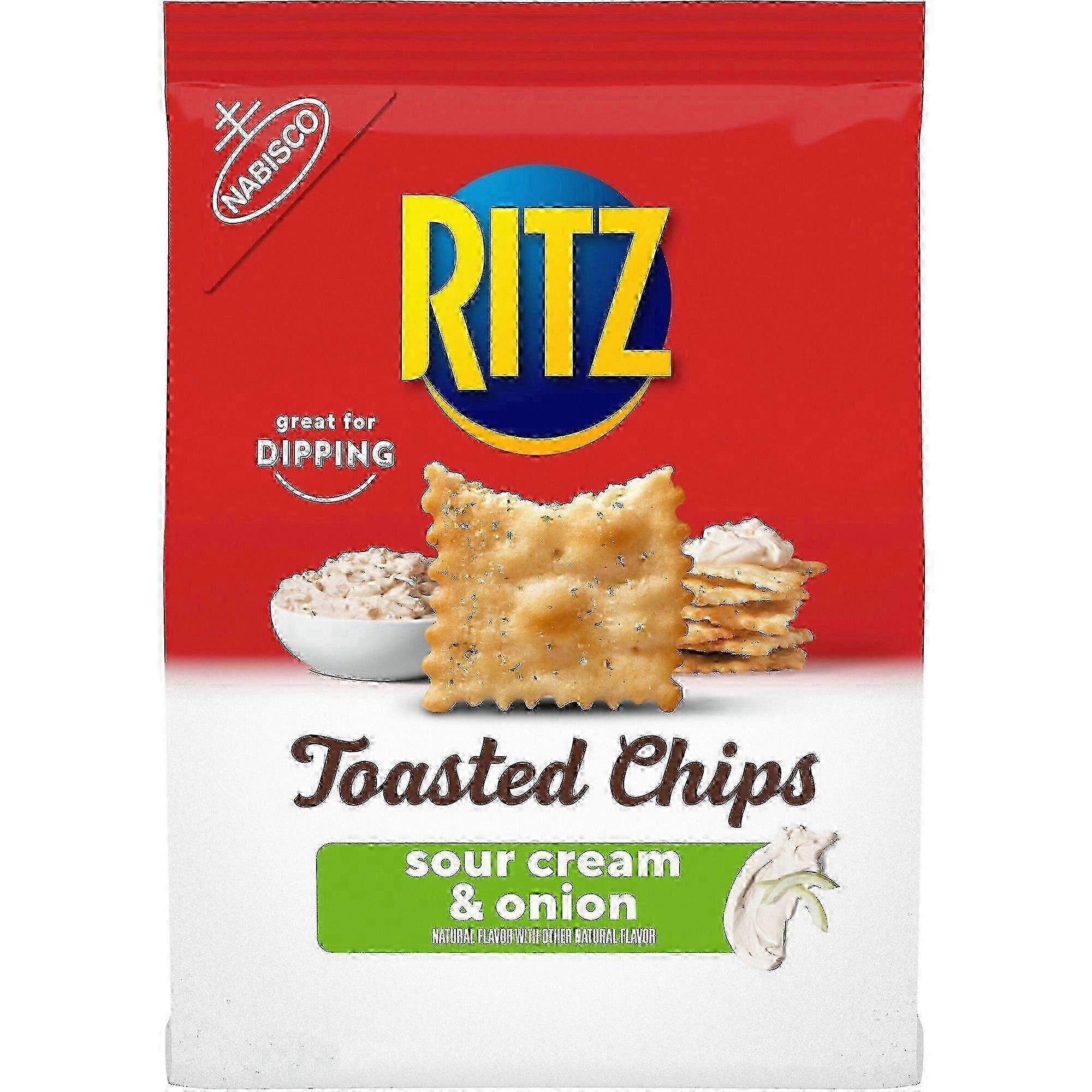 Ritz Toasted Chips, Sour Cream & Onion, 8.1 Oz