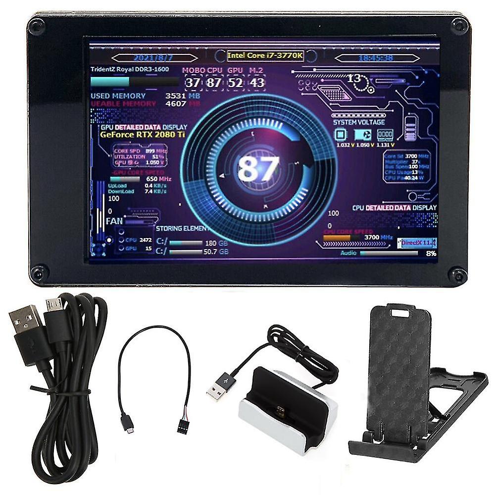 3.5inch Ips Usb Secondary Screen Computer Monitor Computer Cpu Gpu Ram Hdd Display Screen Freely Ai