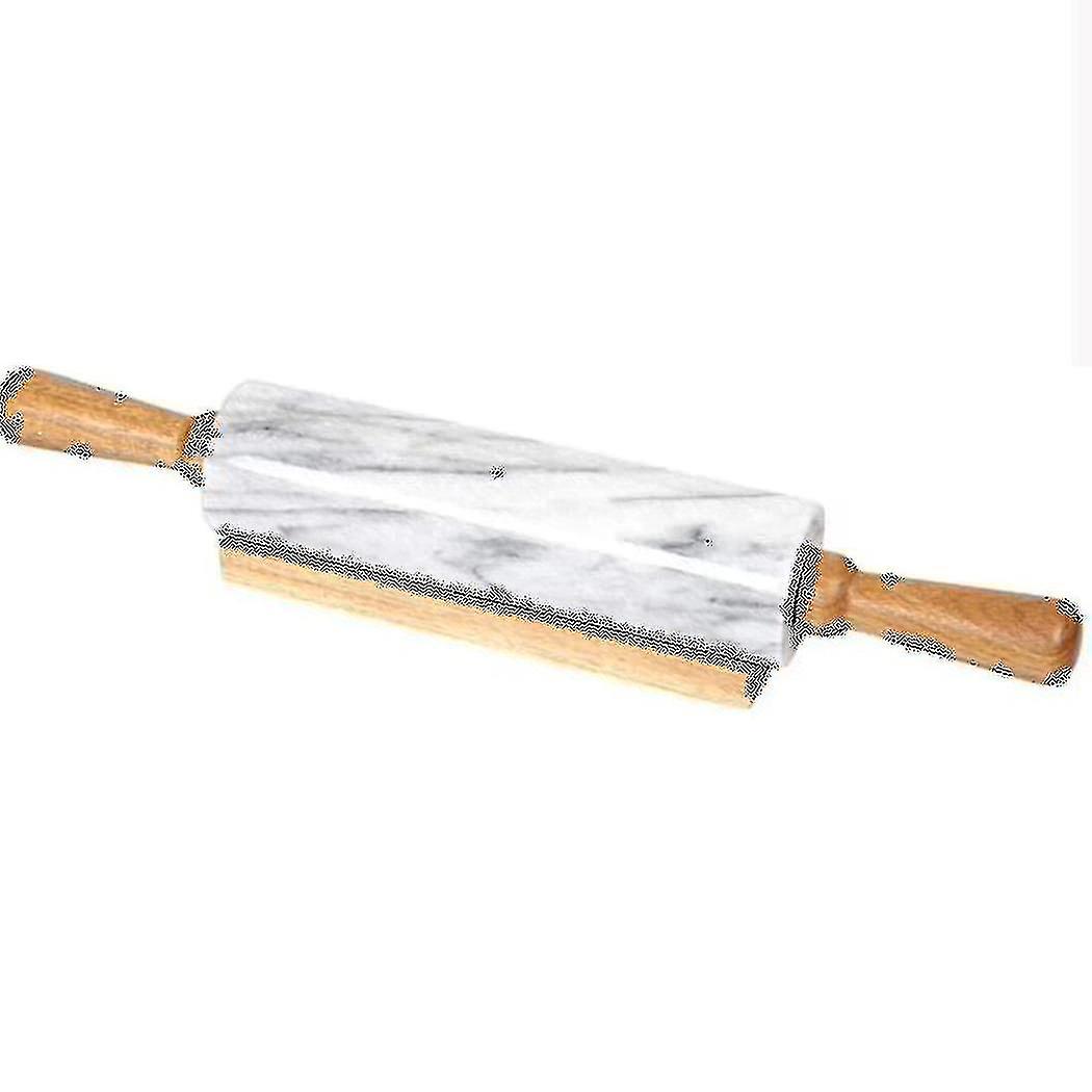 Marble Rolling Pin With Wooden Barrel Handle Base-set For Baking Donut Cookie Pasta Dough Pastry Fo