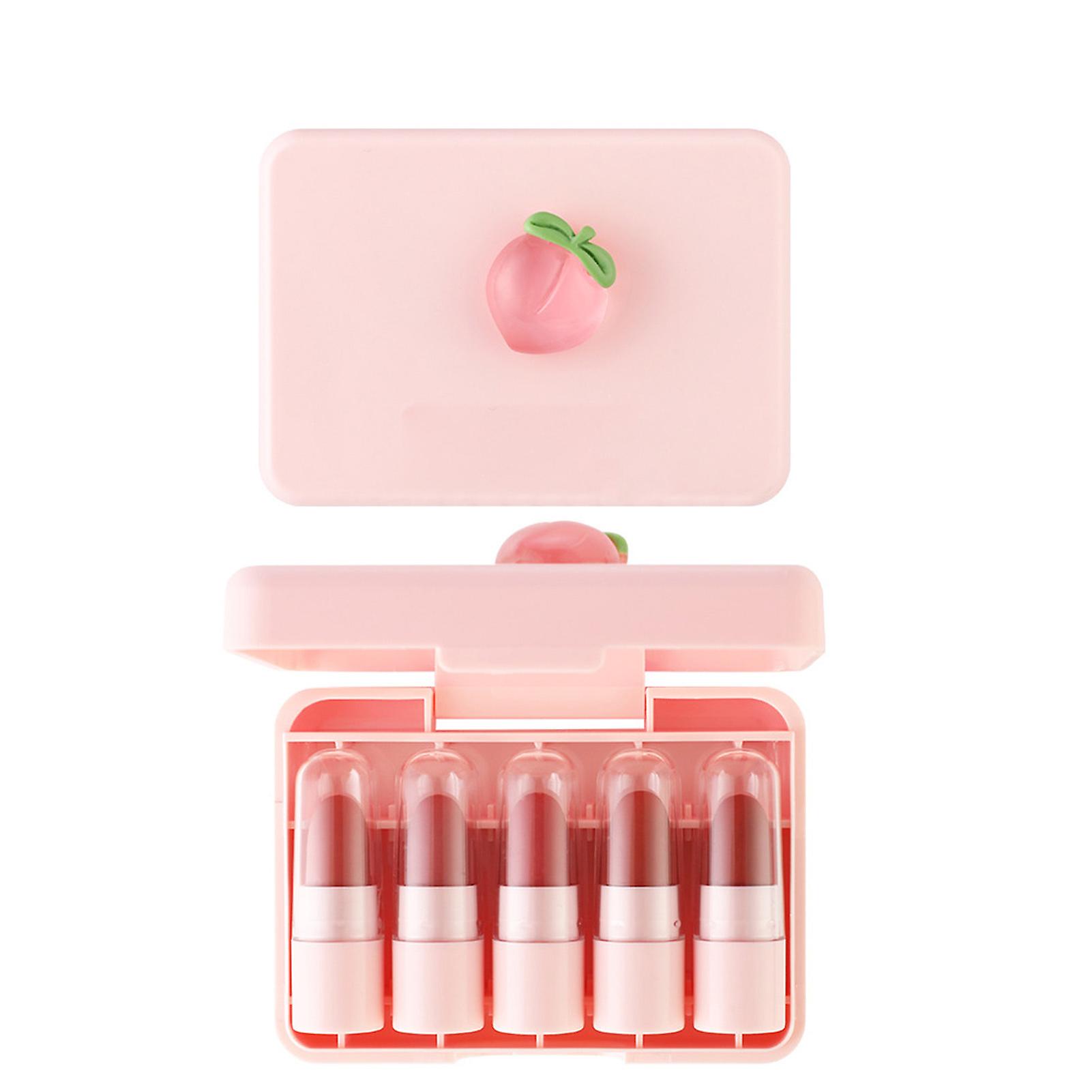 5pcs Matte Mist Non-fading Lips Gloss Bright Colors Long Lasting Peach Lip Gloss For Valentine Christmas Gift