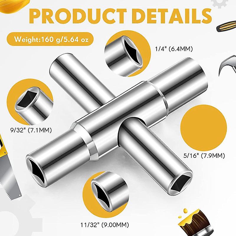 Faucet Triangle Key Wrench As Shown Aluminum Alloy Phillips Wrench Multifunction Wrench 4 Ways Universal Hand Tools