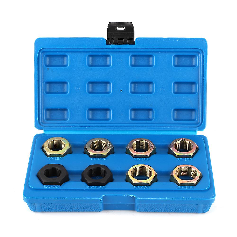 8pcs Universal Axle Spindle Fractional Set Thread Repair &amp; Metric Rethreading Tool Kit
