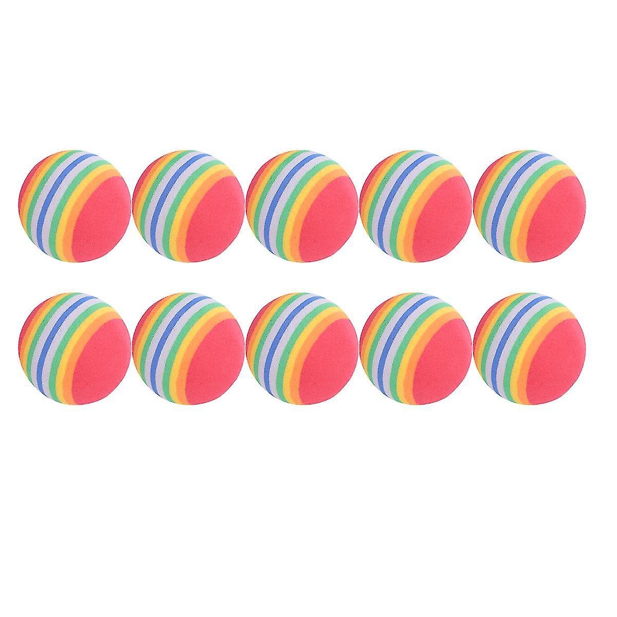 10 Pcs Rainbow Colored Sponge Ball Practice Indoor Training Aid Training Ball (random Color)