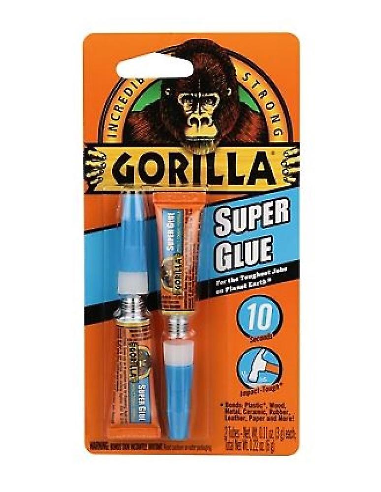 Gorilla 7820001 Clear Super Glue Gel Tubes, 3 Grams, 2-Pack