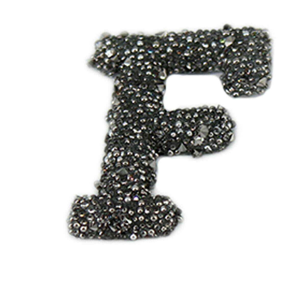 F Sparkle Alphabet Embroidery Patches