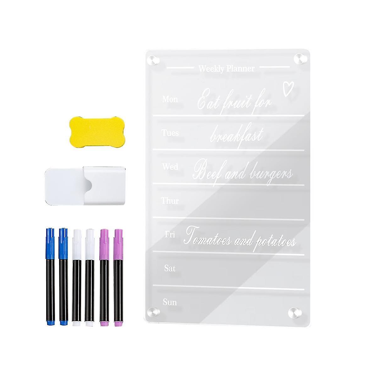 Clear Acrylic For Frid 9x13in Weekly Board Dry Erase Frid For Reusable Plr With Dr