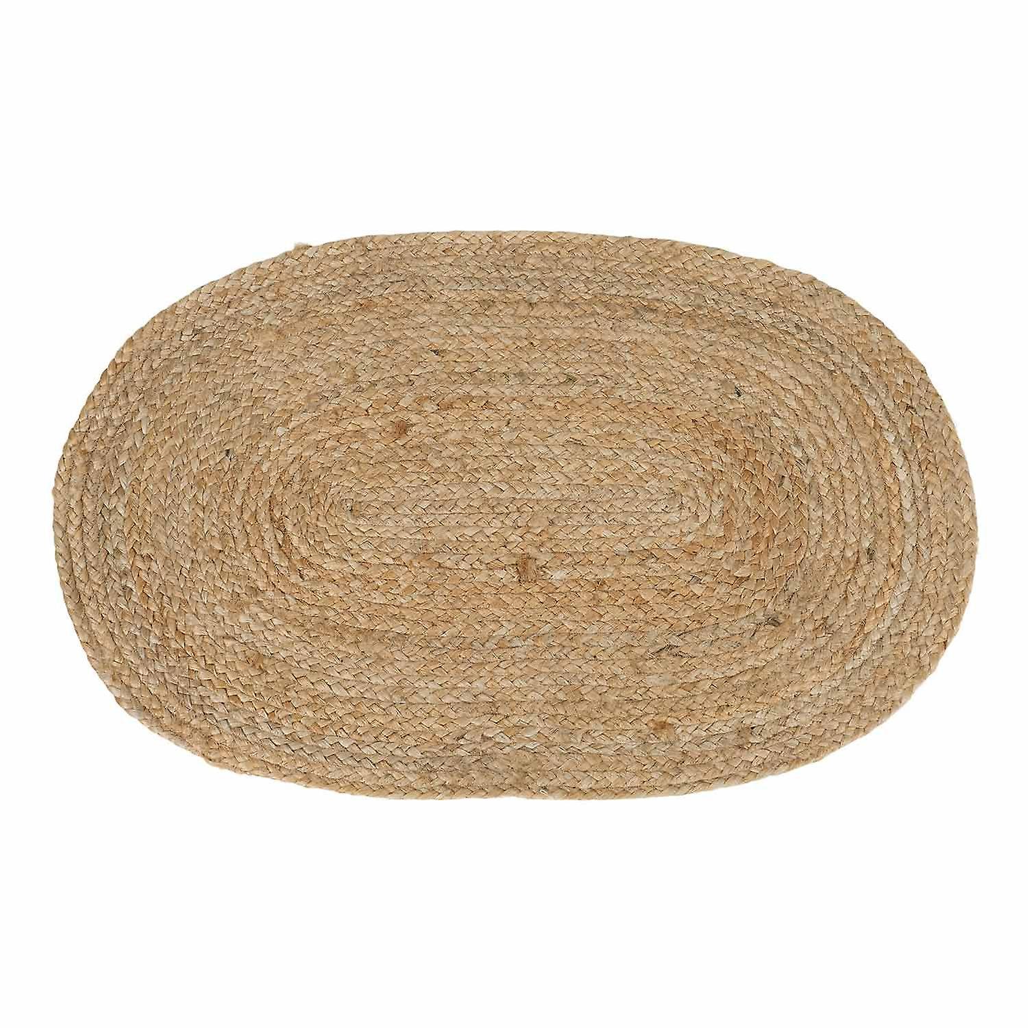 Oval carpet in natural jute 50 x 80 cm