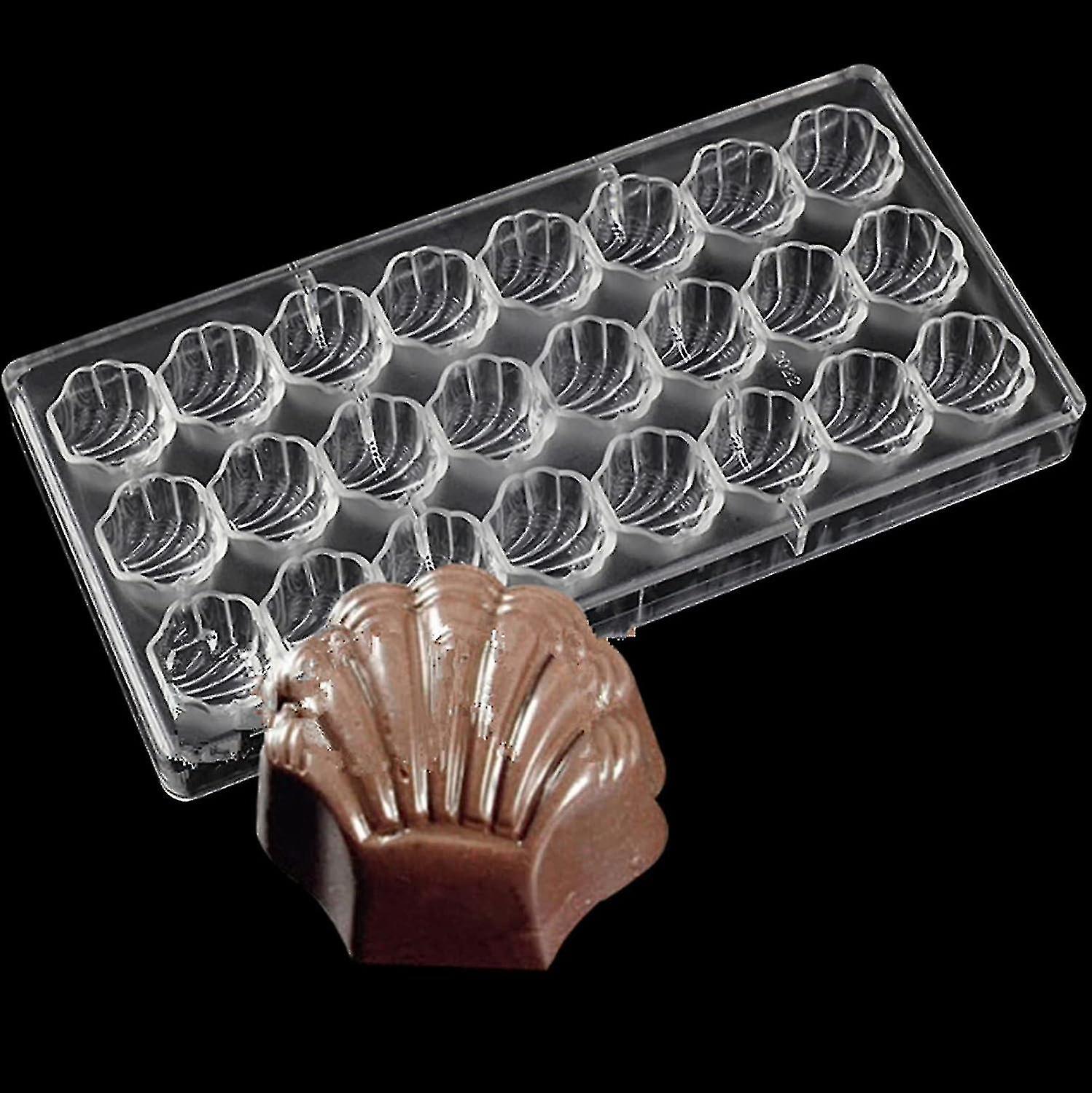 24 Grid Scalloped Shell Chocolate Candy Mold Pc Polycarbonate Chocolate Making Mould (scalloped Shell)