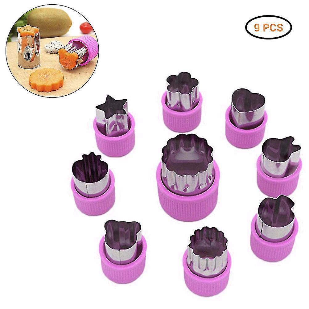 9-Piece Cartoon Fruit & Veggie Cutters for Baking and Decorating