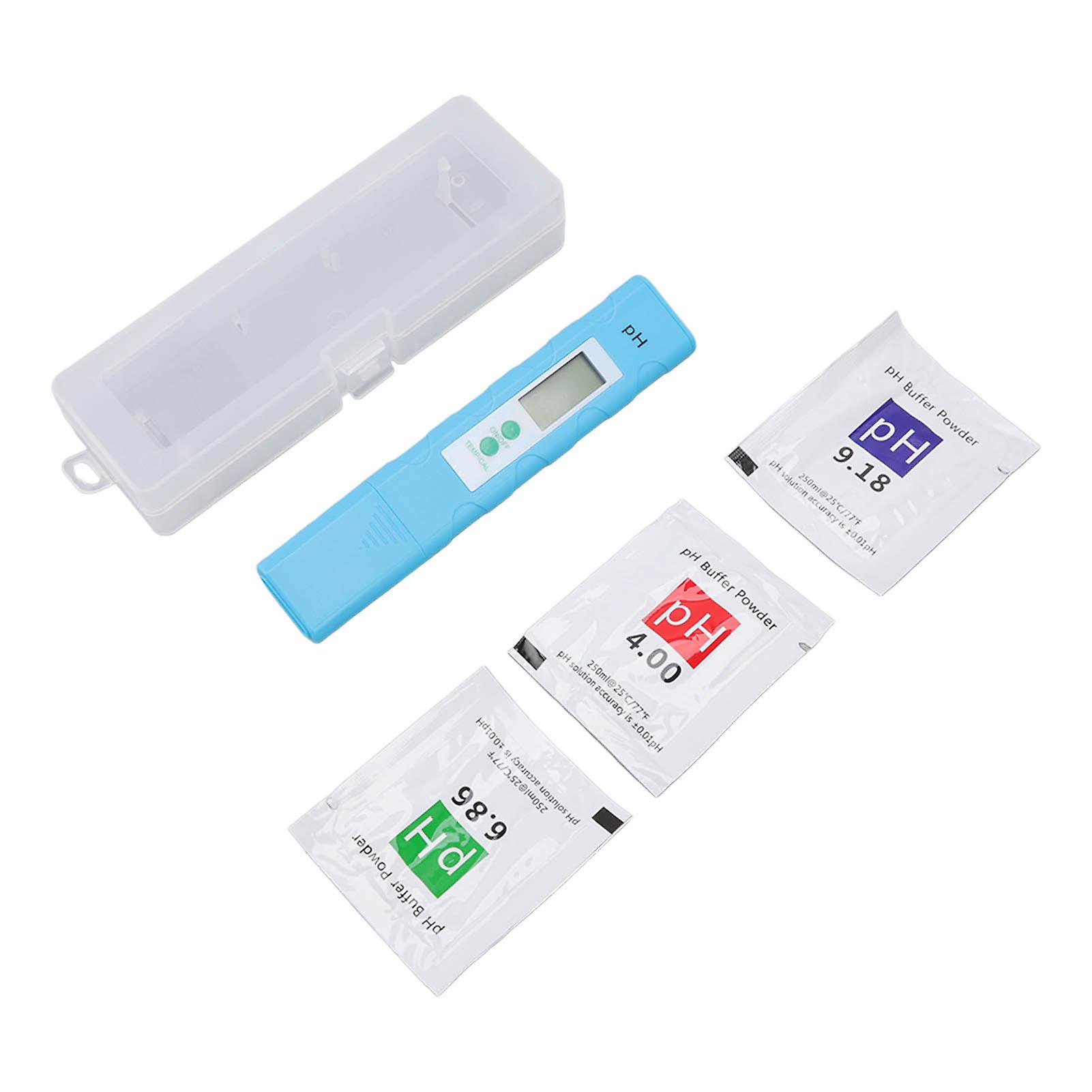 Portable Digital pH Meter Blue Light High Accuracy with Temperature for Aquarium Pool Acid Alkali